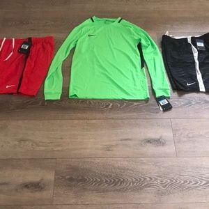 Nike dri-fit soccer shorts (2) and long sleeve, Men’s Medium (M), NWT